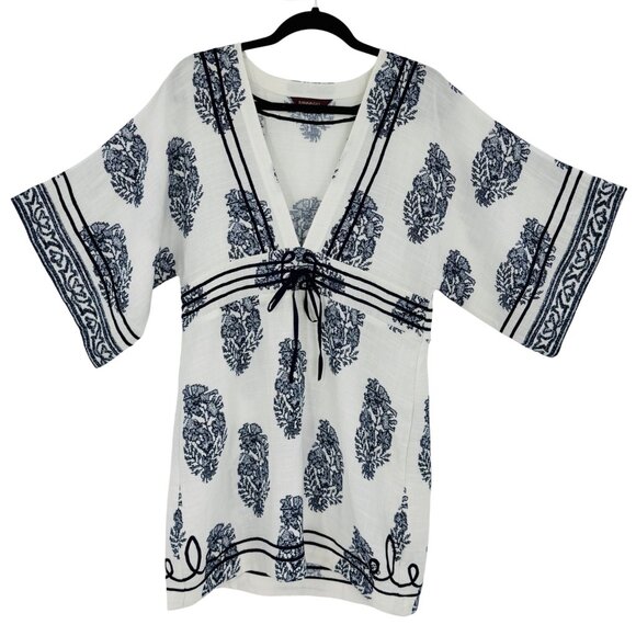 NWT Anthropologie Relaxed Kimono Cover Up Lounge Top | Coastal Boho Artsy Luxe M - Picture 15 of 16